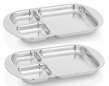 Load image into Gallery viewer, Two pieces of baby divided plates for Montessori Baby Kids or Toddlers. Luxurious Mirror Finish.