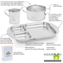 Load image into Gallery viewer, baby and kids :stackable cup, stackable bowl, stackable divided plate