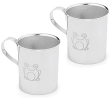 Load image into Gallery viewer, baby stainless steel cup with handle and frog engraving
